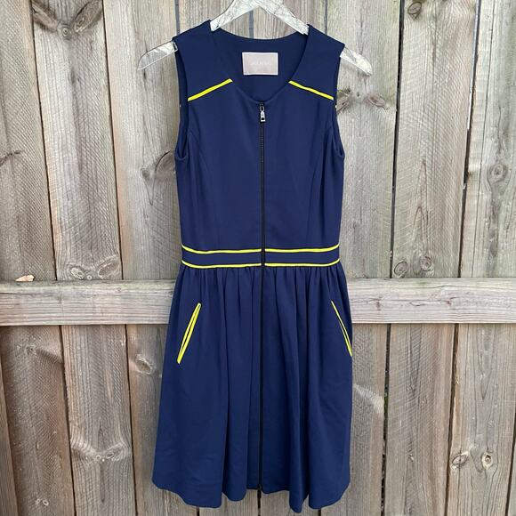 Jason Wu Dresses & Skirts - Jason Wu Dress Blue Midi Sleeveless Size 4 Front Zip Classic Capsule Round Neck